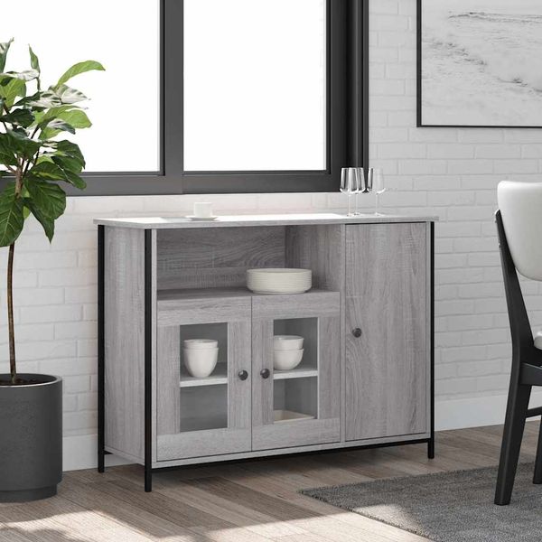vidaXL Komoda sivá sonoma 100x35x75 cm kompozitné drevo