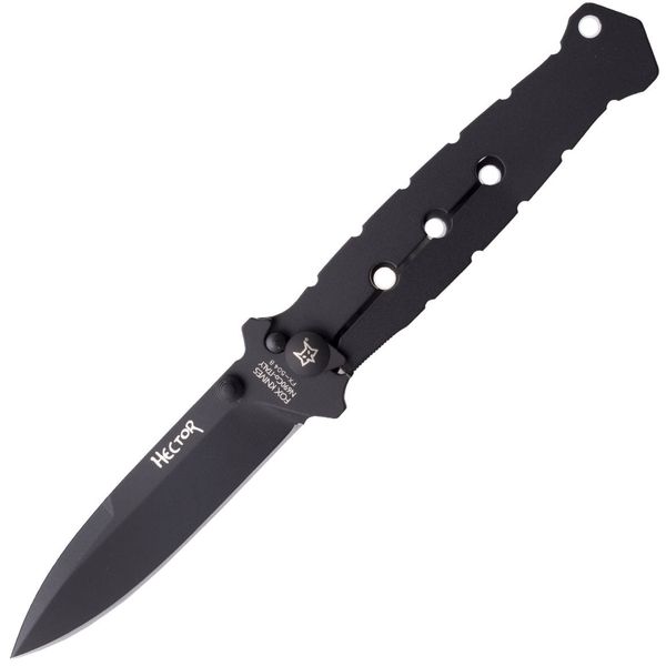 FOX knives FX-504 B HECTOR vreckový nôž 8,5 cm, celočierna, celooceľový