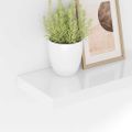 vidaXL Plávajúce nástenné police 4 ks, lesklé biele 40x23,5x3,8 cm, MDF