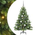vidaXL Umelý vianočný stromček s 150 LED-i Zelená 120 cm PE a PVC