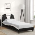 vidaXL Posteľ Viana s matracom čierno-biela 90x190 cm umelá koža