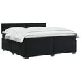vidaXL Posteľ boxspring s matracom Čierna 200 x 200 cm Zamat