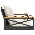 vidaXL Hojdacia lavica s vankúšmi čierna 109x62x40 cm polyratan
