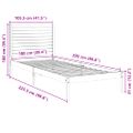 vidaXL Extra dlhá posteľ bez matraca biela 100x220 cm masívne drevo