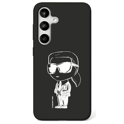 Obal Karl Lagerfeld HC Magnetic Silicone Graffiti Ikonik pre Samsung Galaxy S25 čierny