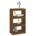 vidaXL Knižnica/deliaca stena medová 60x30x103,5 cm masívna borovica