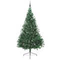 vidaXL Umelý predsvietený vianočný stromček Zelená 240 cm PVC