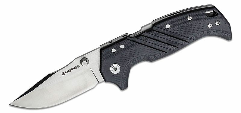Cold Steel FL-35DPLC 3.5" ENGAGE Clip Point vreckový nôž 8,9 cm, čierna, G10