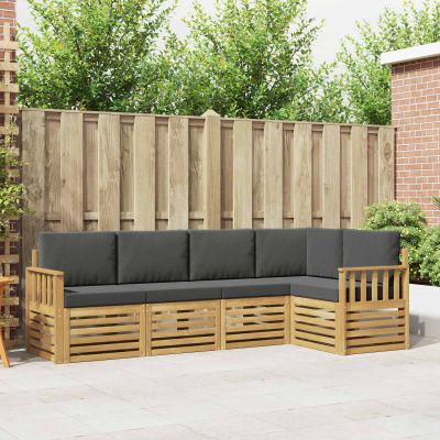 vidaXL Záhradná súprava gaučov 5 ks Biela a antracitová Polyester