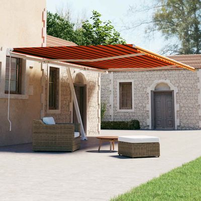 vidaXL Samostatne stojaca automatická markíza 500x300cm oranžovo-hnedá