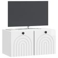 vidaXL Nástenná TV skrinka Biela s vysokým leskom 59,5 x 31 x 30 cm