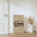 vidaXL Botník dubový 59x17x108 cm spracované drevo