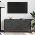 vidaXL TV skrinka čierna 100,5x39x50,5 cm oceľ