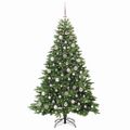 vidaXL Umelý vianočný stromček s 300 LED-i Zelená 180 cm PE a PVC
