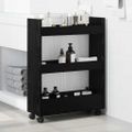 vidaXL Úzky úložný vozík Čierny dub 60 x 22 x 80 cm Kompozitné drevo