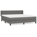 vidaXL Boxspring posteľ s matracom sivá 180x200 cm umelá koža