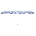 vidaXL Ručne zaťahovacia markíza s LED 600x300 cm modrá a biela