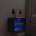 vidaXL TV nástenná skrinka s LED svetlami čierna 30x28,5x30 cm
