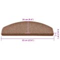 vidaXL Schodové rohože 15 ks 65x24x4 cm hnedé polkruhové veľké