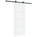vidaXL Posuvné dvere Biela a čierna 83 x 202 cm Borovicový masív