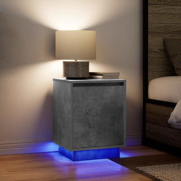 vidaXL Nočné skrinky s LED osvetlením 2 ks Betónovo sivá 38x34x50 cm