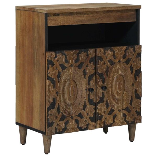 vidaXL Servírovacia skriňa Hnedá 60 x 33,5 x 75 cm Masívne mango drevo