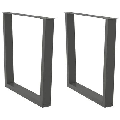 vidaXL Nohy k jedálenskému stolu v tvare V, 2 ks, antracitové, 90 x (72-73,3) cm, oceľ