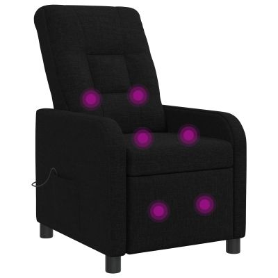 vidaXL Masážne relaxačné kreslo Čierna Látka