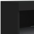 vidaXL Komoda s LED svetlami čierna 202x37x100 cm