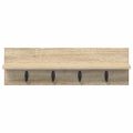 vidaXL Vešiak na stenu Nástenná montáž Sonoma dub 60 x 10,5 x 18 cm