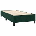 vidaXL Posteľný rám s boxspringom tmavozelený 100x200 cm zamat