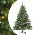 vidaXL Umelý vianočný stromček s 150 LED-i Zelená 150 cm PE a PVC