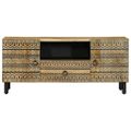 vidaXL TV skrinka čierna 105x33,5x46 cm masívne hrubé drevo mango
