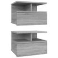 vidaXL Nástenné nočné stolíky 2 ks sivé sonoma 40x31x27cm sprac. drevo