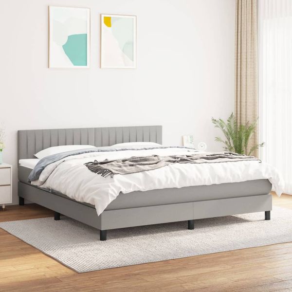 vidaXL Boxspring posteľ s matracom svetlosivá 100x200 cm látka