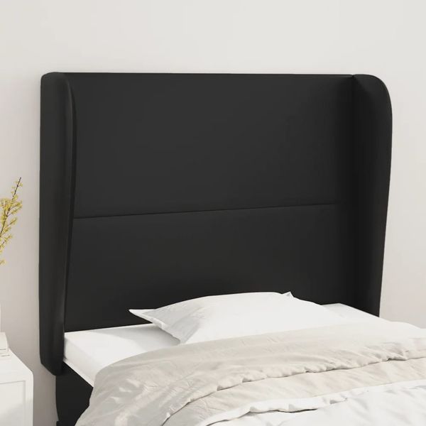 vidaXL Čelo postele so záhybmi čierne 103x23x118/128 cm umelá koža