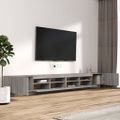 vidaXL 3-dielna súprava TV skriniek s LED sivá sonoma spracované drevo