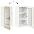 vidaXL Nástenný sklenený kabinet PORTO Sonoma dub 40 x 31 x 80 cm