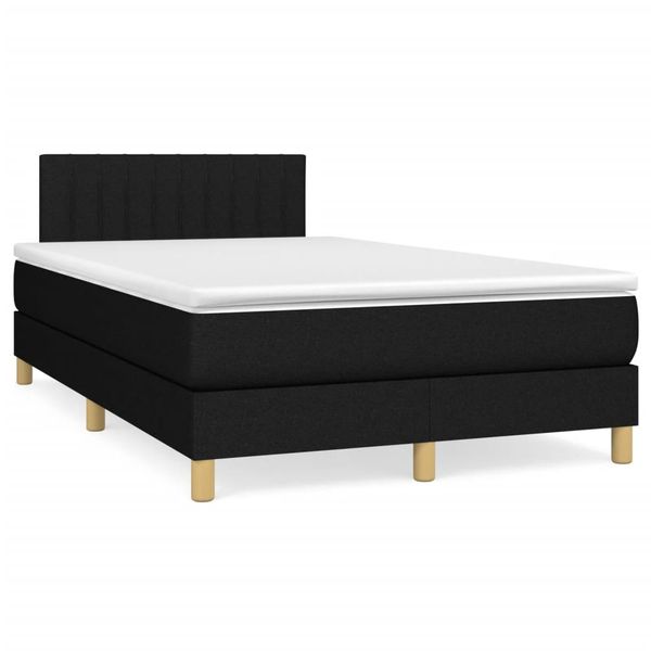 vidaXL Boxspring posteľ s matracom čierna 120x190 cm látka