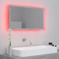 vidaXL Kúpeľňové zrkadlo s LED, betónovo sivé 80x8,5x37cm, akryl
