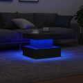 vidaXL Konferenčný stolík s LED svetlami, čierny dub 50x50x40 cm