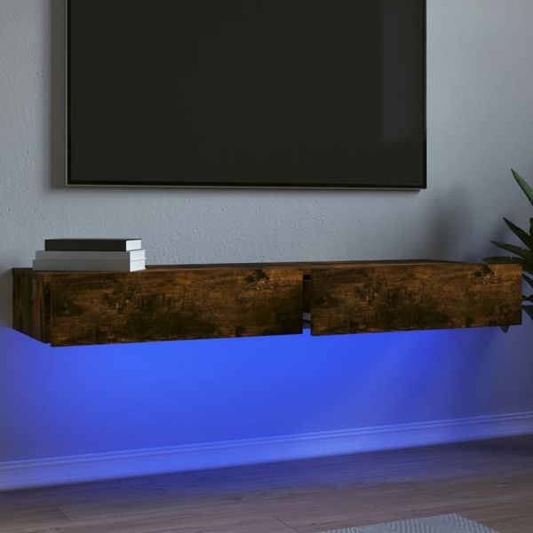 vidaXL TV skrinky s LED svetlami 2 ks dymový dub 60x35x15,5 cm
