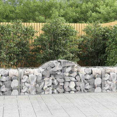vidaXL Oblúkový gabionový kôš 9 ks 200x50x60/80 cm pozinkované železo