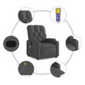 vidaXL Masážne kreslo s polohovacím mechanizmom, tmavosivá látka