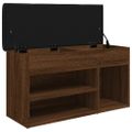 vidaXL Lavička na topánky hnedý dub 82x32x45,5 cm kompozitné drevo