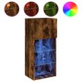 vidaXL TV skrinky s LED svetlami 2 ks dymový dub 40,5x30x90 cm
