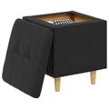 vidaXL Ottoman s Úložným Priestorom Čierny 40 x 40 x 45 cm Umelá koža