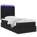 vidaXL LED úložná posteľ s matracom Čierna 90 x 200 cm Látka