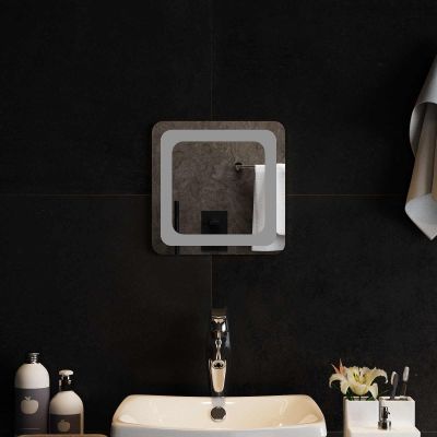 vidaXL Zrkadlo do kúpeľne s LED Priehľadná 30 x 30 cm tvrdené sklo