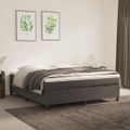 vidaXL Posteľný rám boxspring s matracom tmavosivý 160x200 cm zamat